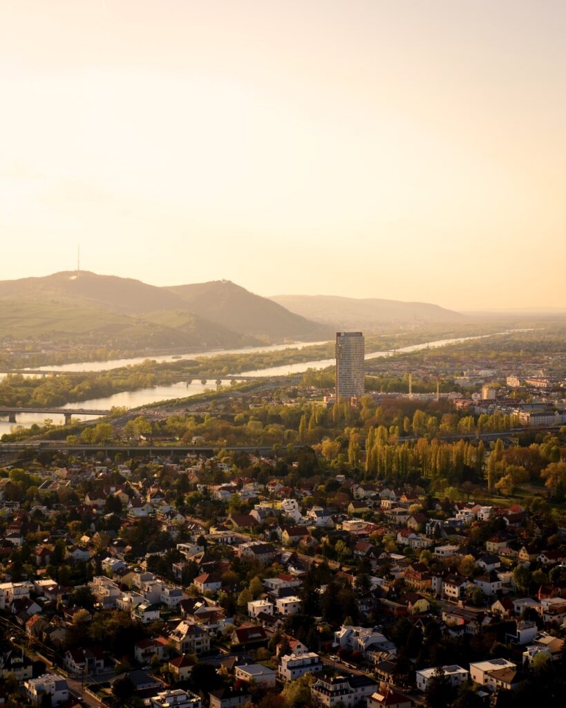Photo of the Vienna Skyline at Sunset