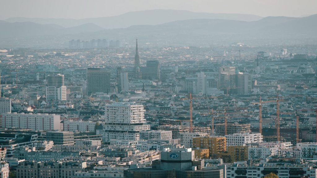 View of the Vienna Skyline from Donau Tower