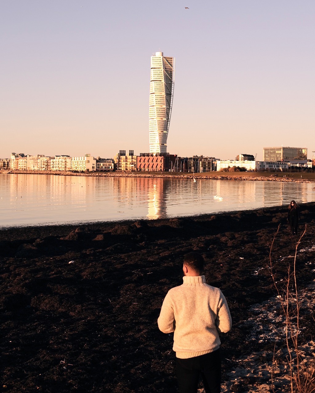 A photographer on Ribersborg Strand in Malmö, Sweden