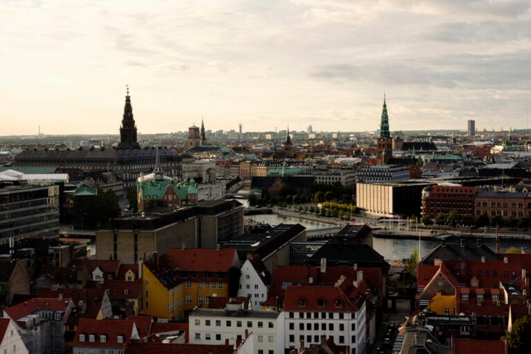 A photo of the Copenhagen skyline from Christiansborg Palace
