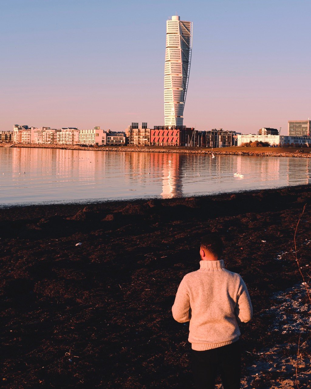 A photographer on Ribersborg Strand in Malmö, Sweden