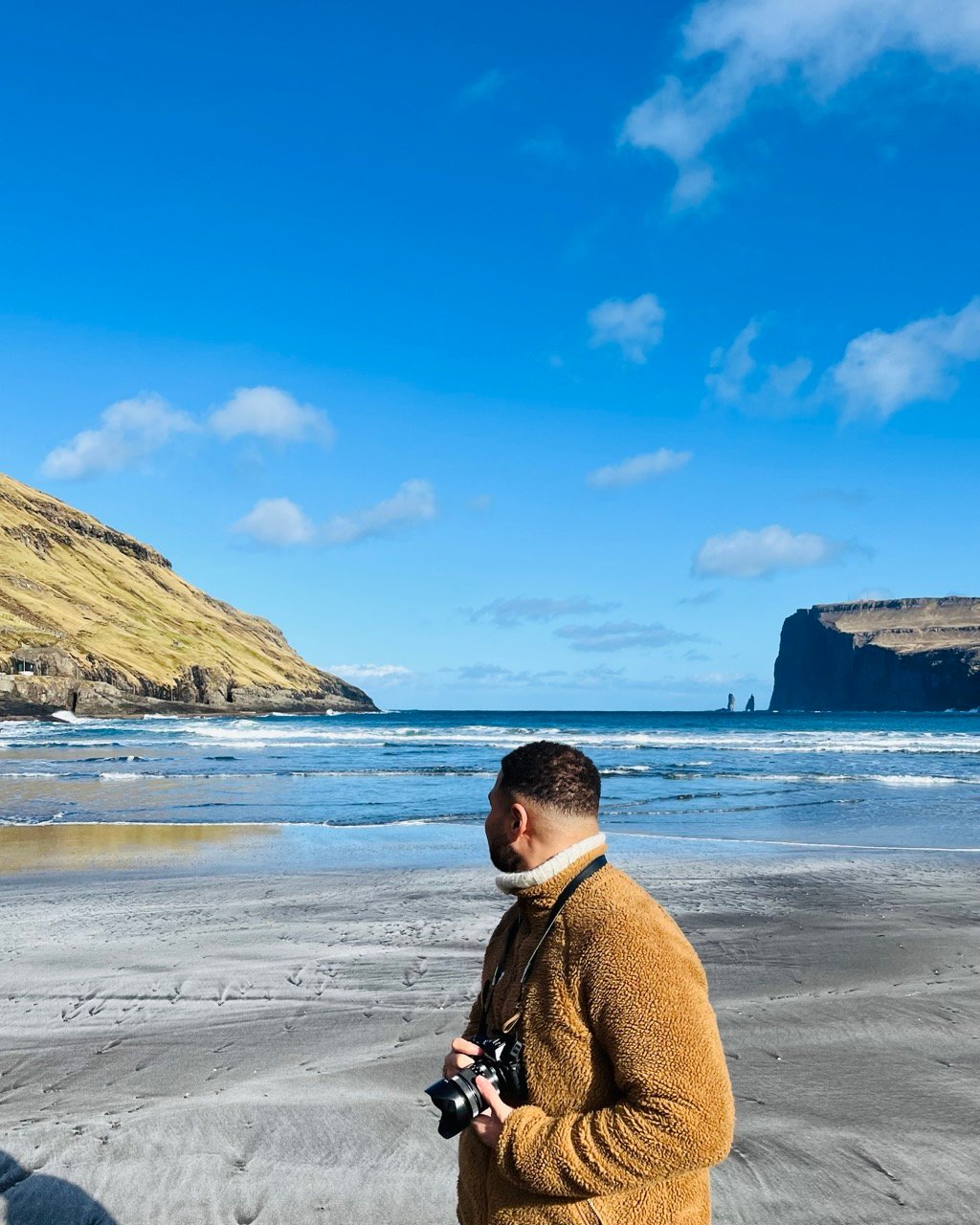 A photographer in the Faroe Islands