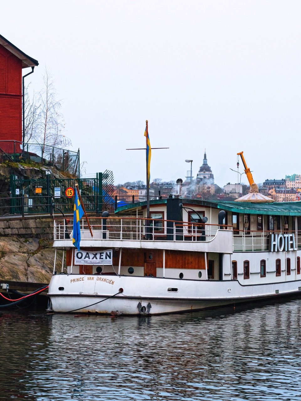 Photo of a boat in Stockholm during the winter