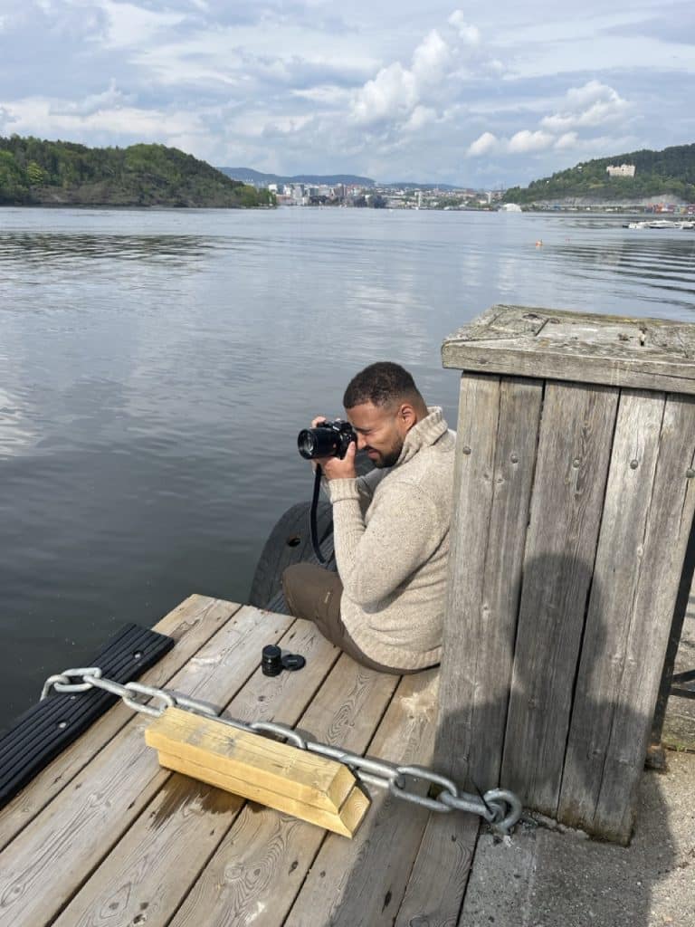 Danny Maiorca taking photos in Oslo, Norway