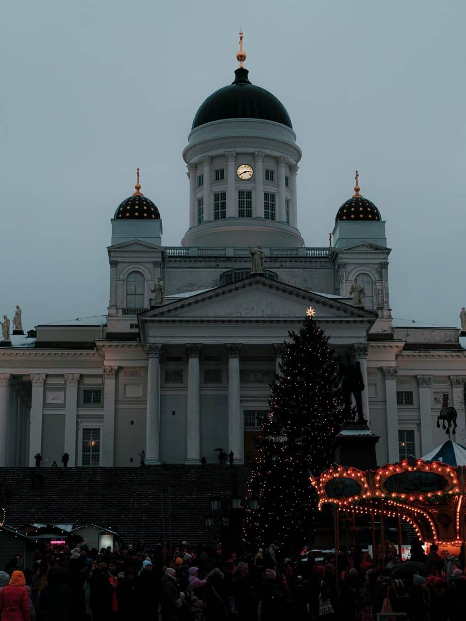 Senate Square in Helsinki at a Christmas Market
