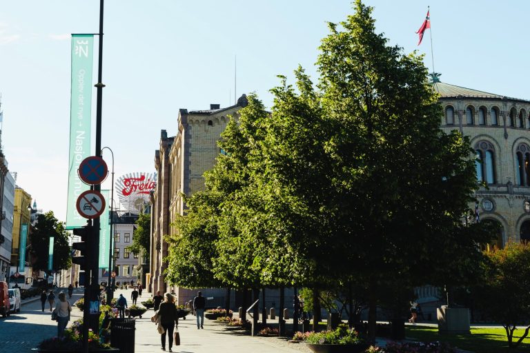 A main street in Oslo, Norway